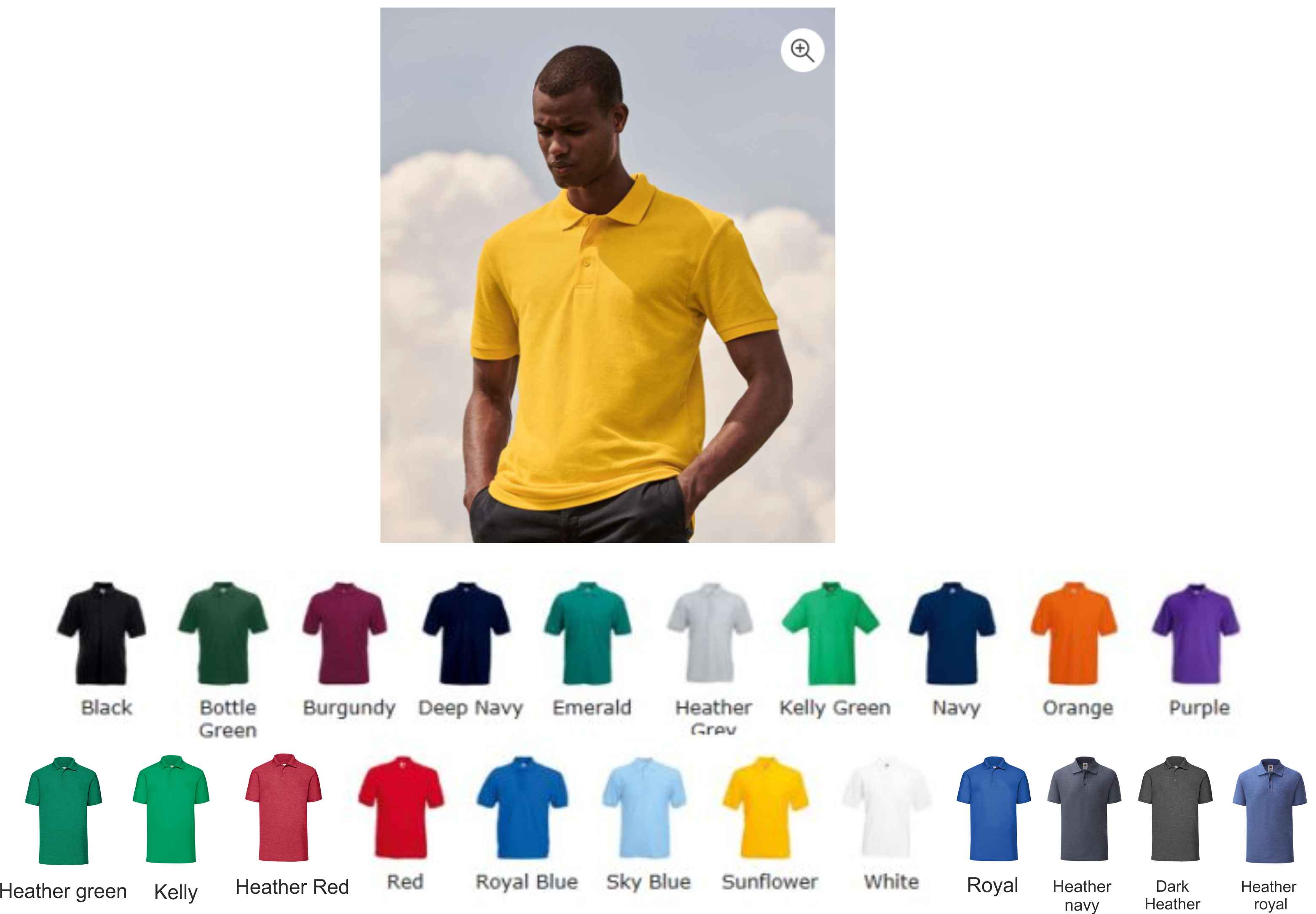 Fruit of the Loom SS25 pique polo shirt